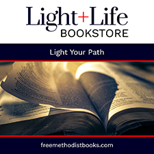 Light and Life Bookstore. Light Your Path. Picture of an open Bible.