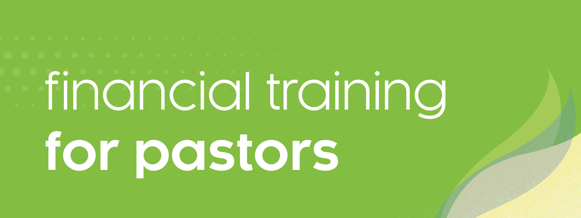 Financial Training for Pastors