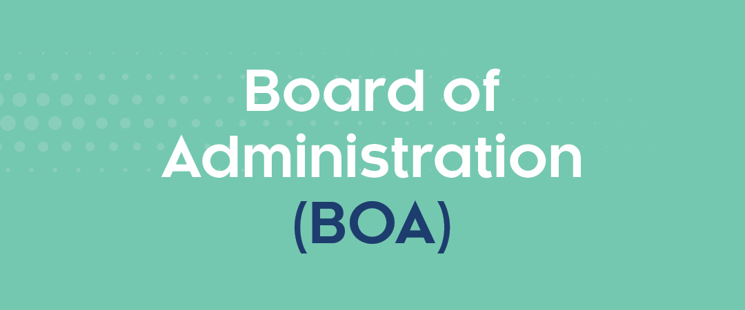 Board of Administration (BOA) White text on green background