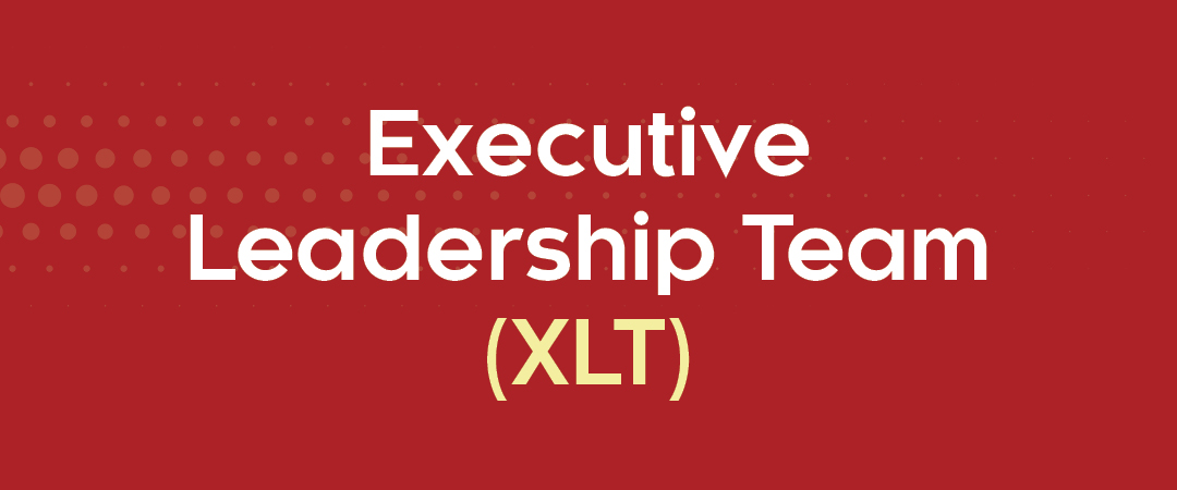 Executive Leadership Team (XLT) White Text on Red Background